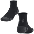 Black ankle socks are displayed from multiple angles showcasing their ribbed texture and reinforced toe area in a neutral background highlighting their athletic design and purpose for sport or casual wear