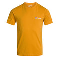 Berghaus Mens Corporate Logo T-Shirt A bright yellow short-sleeved t-shirt features a small logo on the chest area. The shirt is displayed against a plain background, emphasizing its color and design.