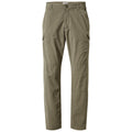 Lightweight olive green cargo pants stand upright showcasing multiple pockets and a relaxed fit designed for comfort and functionality in outdoor settings or casual wear.