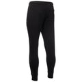 Black sweatpants are showcased with a fitted design and a back pocket. They are positioned against a neutral background, highlighting their simplicity and comfort suitable for casual wear or exercise.