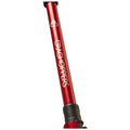 A red hiking pole is positioned vertically against a plain background showcasing its lightweight aluminum shaft and a grip handle at the bottom with the brand name Craghoppers displayed prominently.