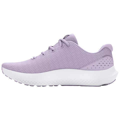 A light lavender athletic shoe features a textured upper and white sole designed for comfort showcasing a modern design suitable for sports or casual wear.