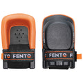 FENTO Original Knee Pads Knee pads designed for protection feature a black and orange color scheme and adjustable straps. They are placed upright on a flat surface, showcasing their cushioned structure and branding.