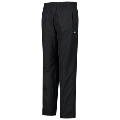 Black, lightweight, elastic-waist pants stand upright, suitable for casual wear or exercise, designed for comfort and mobility in a neutral setting.