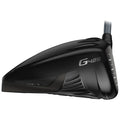 A black golf driver features an aerodynamic design with the label G425 visible on its side and grooves indicating a high-tech performance context for golfing.