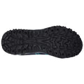 A shoe sole is depicted with a rugged tread pattern designed for traction indicating it is intended for outdoor activities or rough terrain in a practical setting.