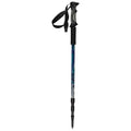 A lightweight hiking pole features a textured grip and an adjustable strap it is designed for stability and balance during outdoor activities in various terrains