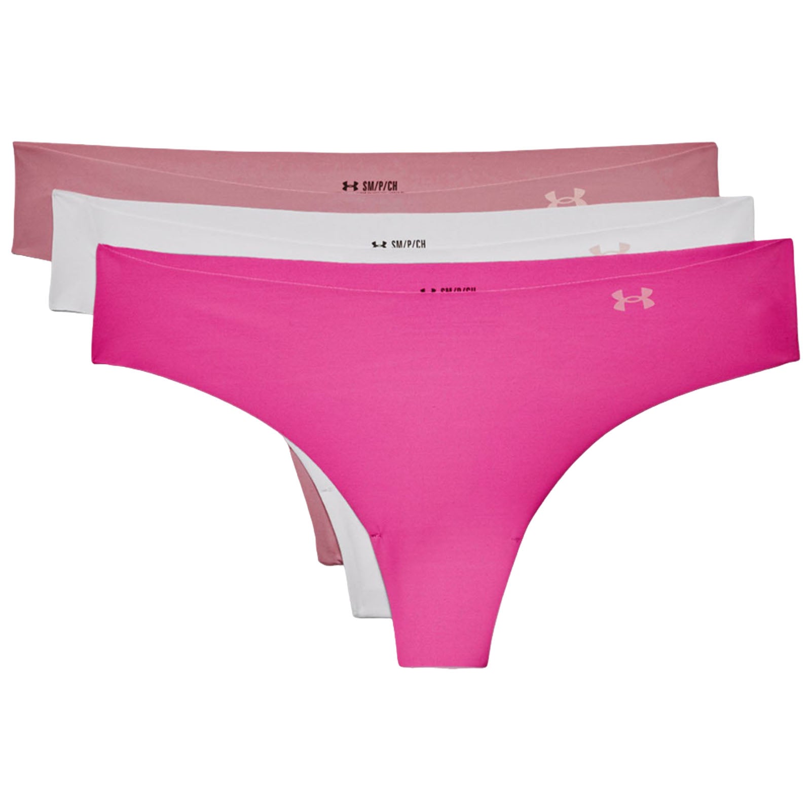 panties Under Armour Pure Stretch Thong 3 Pack - 004/Black/Beige