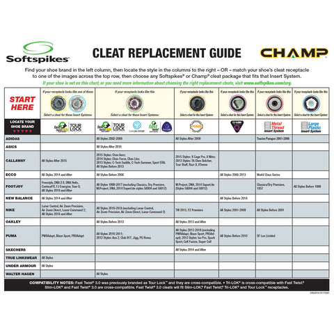 Champ Tred-Lite MT Large 9mm Plastic Thread Golf Shoe Cleats