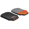 FENTO Pocket Knee ProtectorTwo pads with a textured mesh surface are positioned side by side one has black and orange colors while the other combines gray and orange shades the labels indicate the brand FENTO