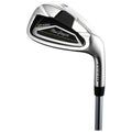 A golf club is angled slightly upward showcasing its chrome and black head with the brand MacGregor and model CC-4000 engraved on it, positioned against a plain background.