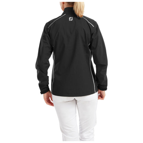 A black jacket with white accents is worn by a person facing away. The context suggests an outdoor setting possibly suitable for sports or casual wear.