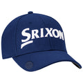 A navy baseball cap features a prominent white embroidered logo that reads Srixon across the front the cap has a structured design suitable for outdoor activities.