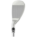 A golf club head is presented showing a flat striking surface with grooves for grip the club is designed for hitting a golf ball on a course