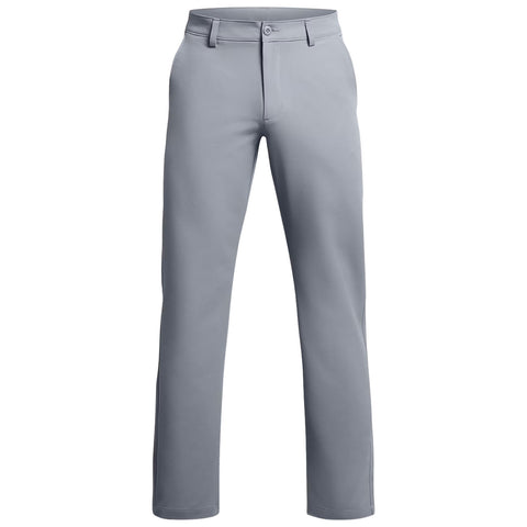 Gray trousers stand upright displaying a smooth fabric with a straight cut and a button closure showcasing a casual style suitable for various occasions or activities.