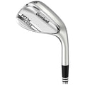 A golf club with a shiny silver blade and a black grip is positioned upright against a plain background showcasing the brand name Cleveland and model RTX ZipCore.