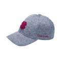 A gray cap is displayed with a maroon four-leaf clover design on the front and the words Live Lucky embroidered on the side in a matching color.