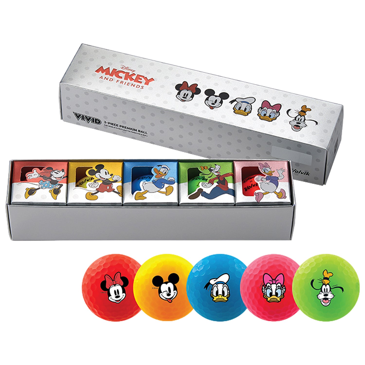 Volvik Vivid Golf Balls Special Edition Disney 5-Ball Character Pack