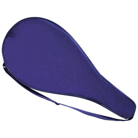 A purple guitar case lies flat with a strap attached for carrying, designed to protect the instrument inside while providing portability. The surface appears smooth and glossy.