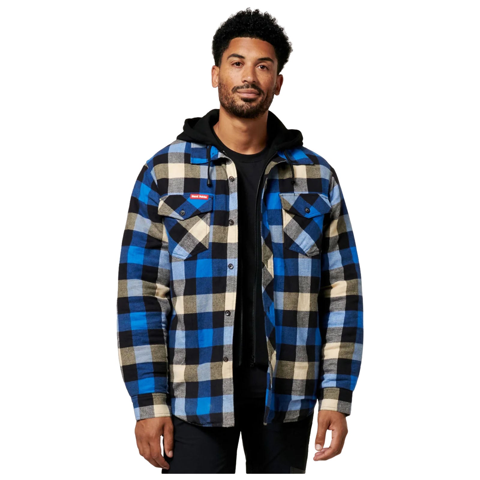 Quilted cheap flannel hoodie