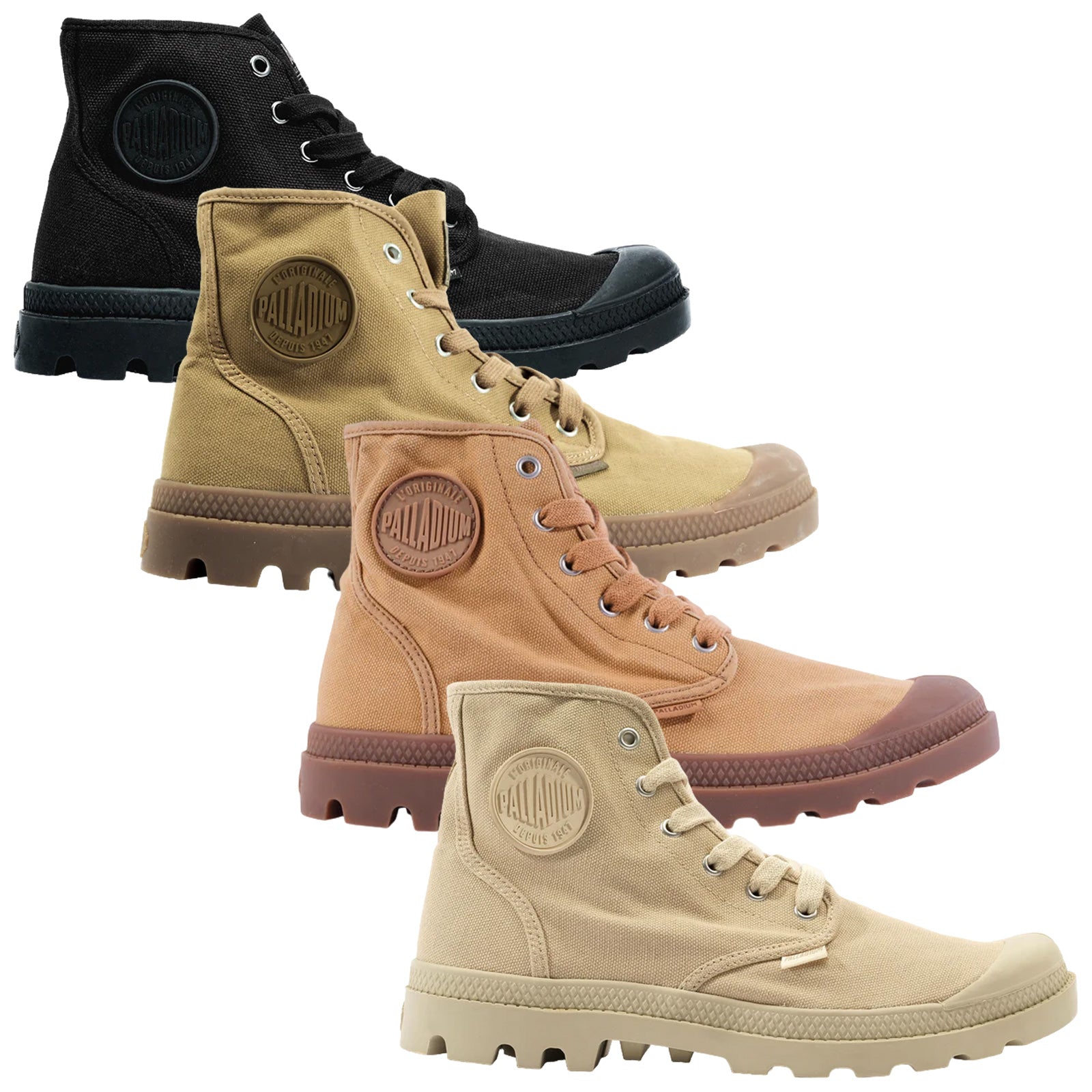 Palladium pampa hi leather tan flat ankle boots online