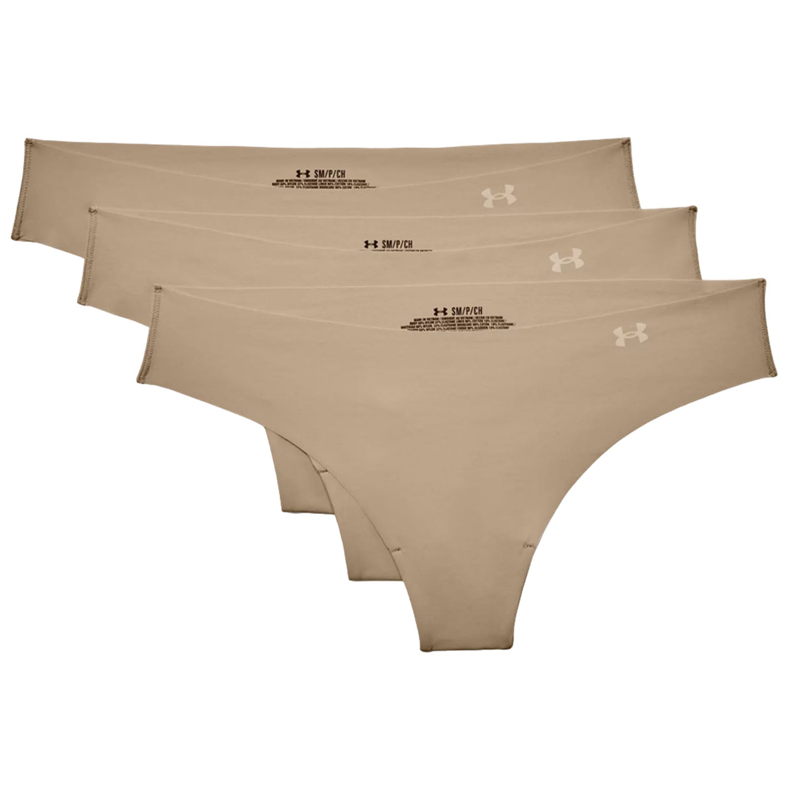 Womens Under Armour Pure Stretch 3 pack Thong Underwear Bottoms