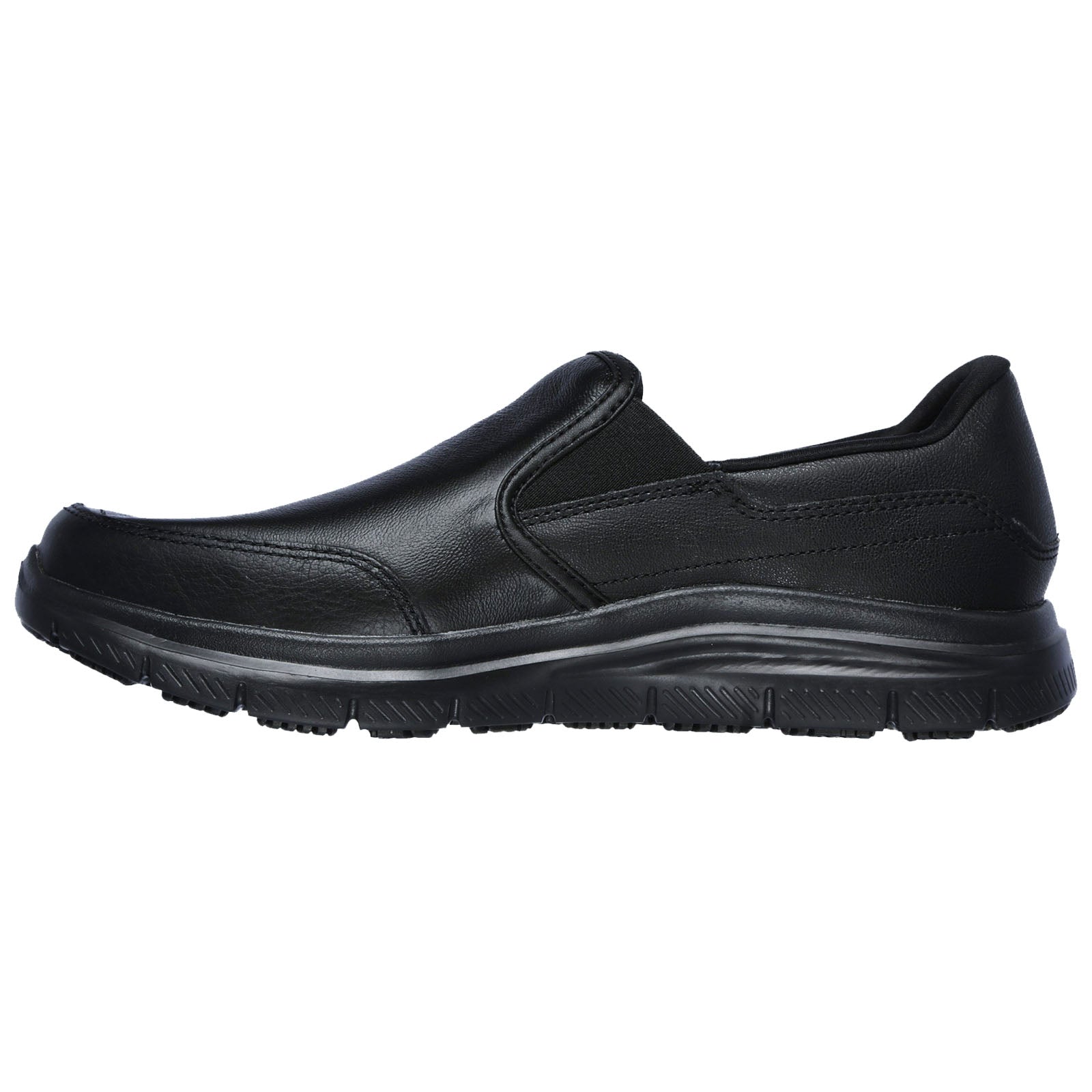 Skechers mens black work shoes online