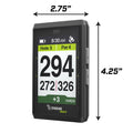 A golf GPS device displays measurements for Hole 3 on a course with a par of 4 showing distances of 294 yards and additional yardages 272 and 326 with a time of 8:30 AM