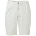 Light-colored linen shorts are prominently displayed featuring a button closure and side pockets set against a plain white background showcasing their casual summer style.