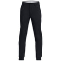 Black pants are displayed vertically they feature a classic design and are constructed from a smooth material with a fitted waist and tapered legs designed for casual or formal settings.