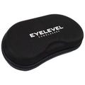 A black sunglasses case holds a zipper closure with the brand name EYELEVEL prominently displayed on the top, designed for protecting eyewear when not in use.