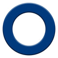 A solid blue circular ring is centered in the image displaying a hollow center against a plain white background. The ring appears smooth and slightly raised along the edges.