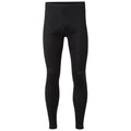 Black leggings are displayed standing upright showcasing a snug fit throughout the legs designed for comfort and warmth often worn as base layers during physical activities or cold weather.