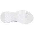 A sneaker sole with a textured white rubber pattern lies flat showing grooves and ridges designed for traction and grip in various environments like gym floors or outdoor surfaces.