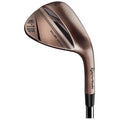 A golf club head with a brown finish showcasing a sleek design features grooves and air pockets for improved performance the context is a neutral background emphasizing the club's details