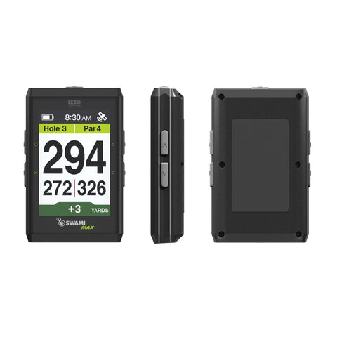 A golf GPS device displays information for Hole 3 Par 4 with distance yardage of 294 yards and additional stats in a digital format set against a simple background.