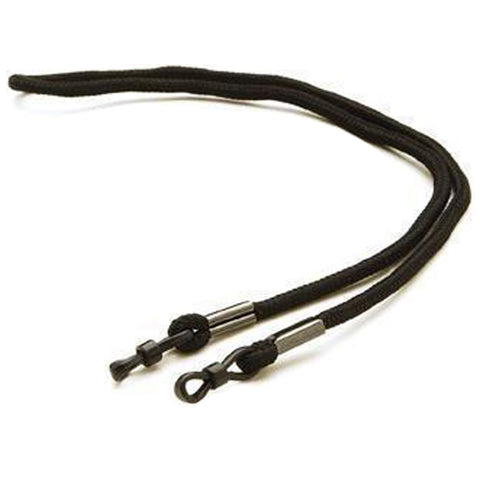 Two black cord ends with metal clasps lie on a flat surface the cords are intertwined and appear designed for fastening or securing items in place.