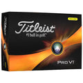 A black golf ball box displays the Titleist logo and the text #1 ball in golf The design features an orange swirl with a circular image indicating the Pro V1 golf balls inside