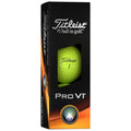 A green golf ball labeled Titleist 1 is displayed inside a black box with a transparent window the box features the text Titleist and Pro V1 promoting it as the number one ball in golf