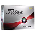 A shiny rectangular box labeled Titleist contains golf balls with the inscription #1 ball in golf and Pro V1x in a sleek design featuring red and silver elements.