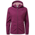 A burgundy jacket with a hood is displayed front-facing featuring a zipper and soft lining interior it is designed for outdoor activities