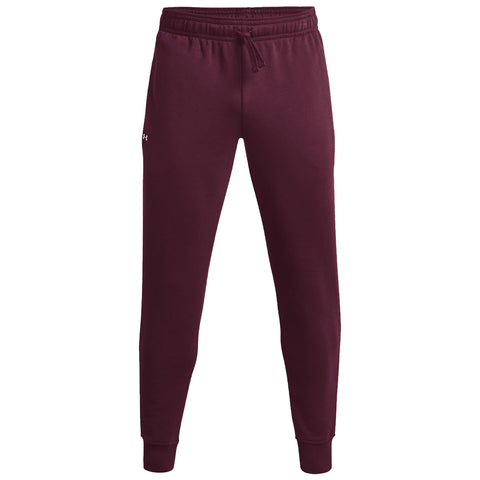 Sweatpants are displayed standing upright with an elastic waistband and ankle cuffs in a solid brown color designed for comfort and casual wear suitable for various activities or lounging.