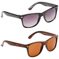 Eyelevel Kids Cassidy Sunglasses Two pairs of sunglasses are displayed side by side one with a black frame and gradient lenses the other with a tortoiseshell pattern and brown lenses showcasing different styles for sun protection