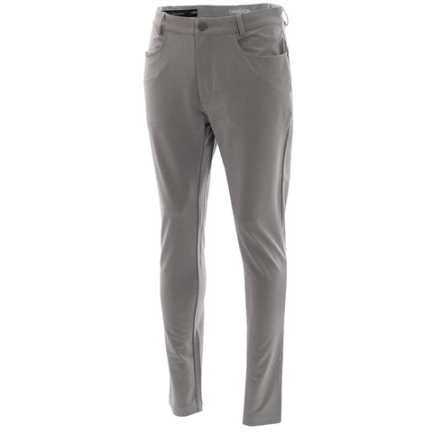 Gray pants are displayed standing upright showcasing a sleek design and a modern fit ideal for casual or semi-formal wear without any visible branding or additional elements in the background.