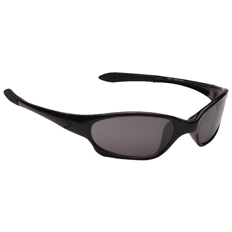 Black sunglasses are positioned diagonally with lenses designed to reduce glare the context suggests casual outdoor use or protection from sunlight.